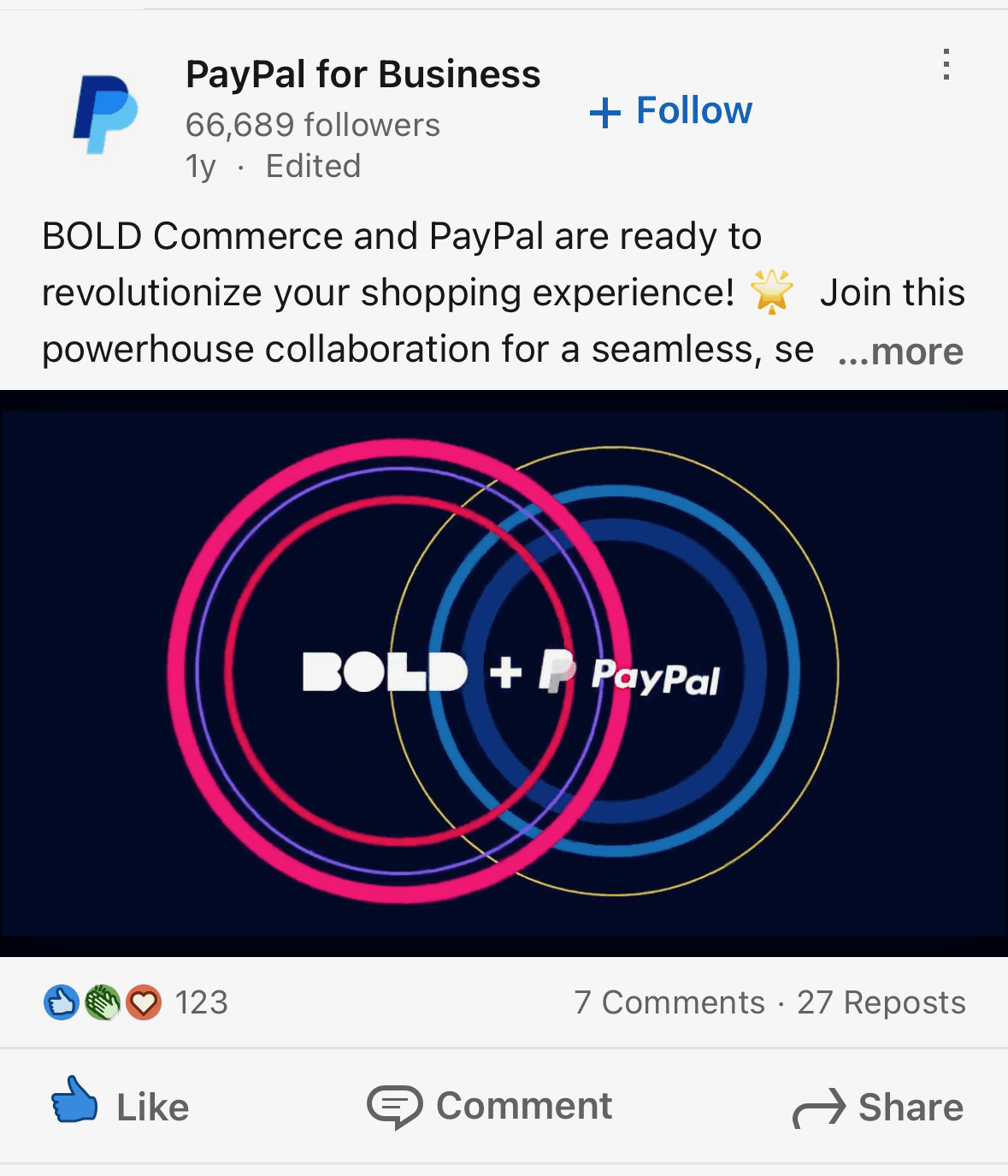 Bold X PayPal — Social media